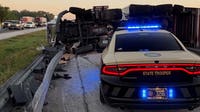 I-75 northbound reopens after tractor-trailer driver falls asleep at the wheel and overturns: FHP