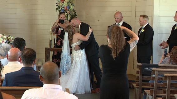 Couple affected by Cross Creek Ranch wedding venue closure marries for free at a new venue