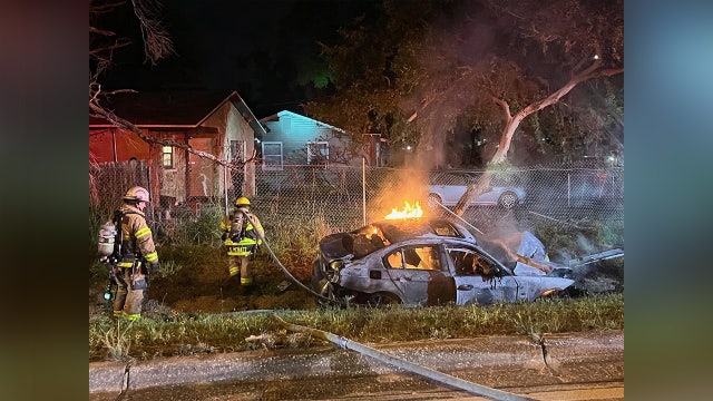 Car catches fire after crashing in ditch on Sligh Avenue: FHP