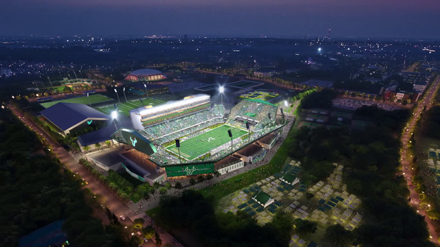 USF students sign beam of new on-campus stadium as $348M project moves forward