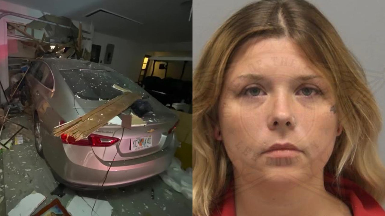 Video: Florida woman suspected of drunk driving, falls asleep, slams into home
