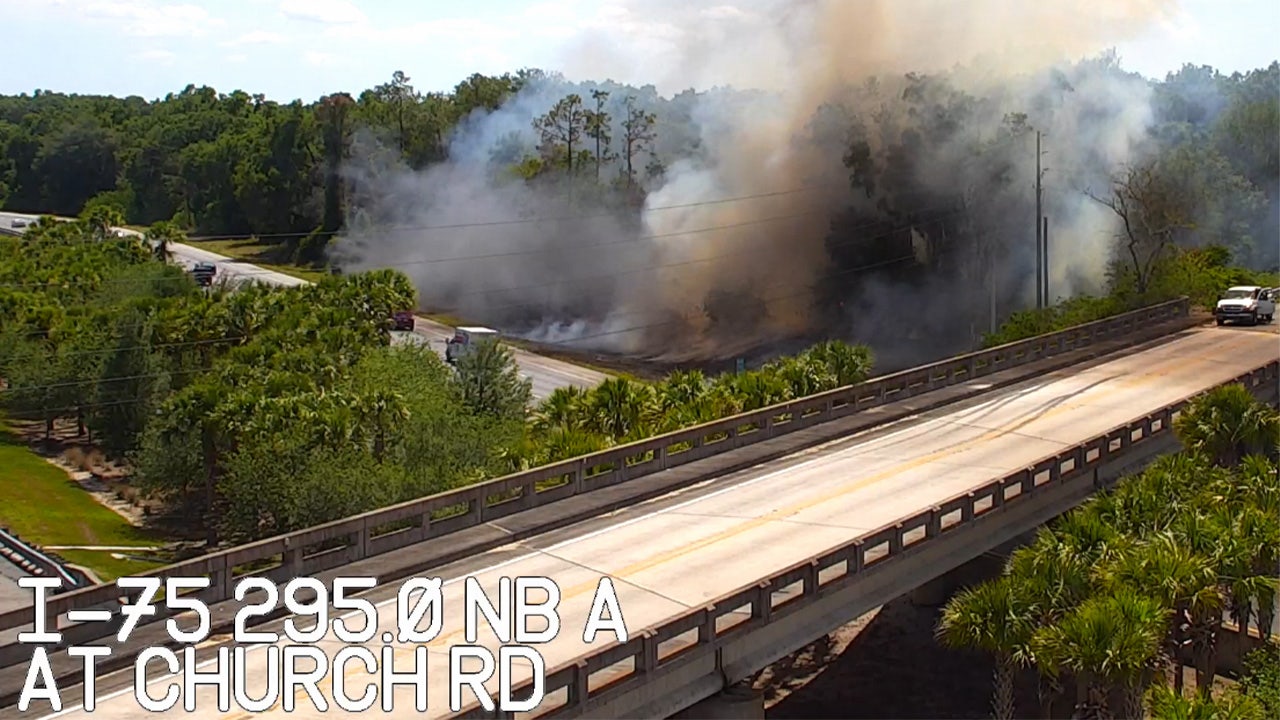 Hernando County dump truck fire spreads to nearby brush, causes major delays on southbound I-75: FHP