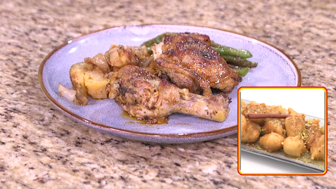 One-Pan Greek Feast: Chicken (and Donuts)