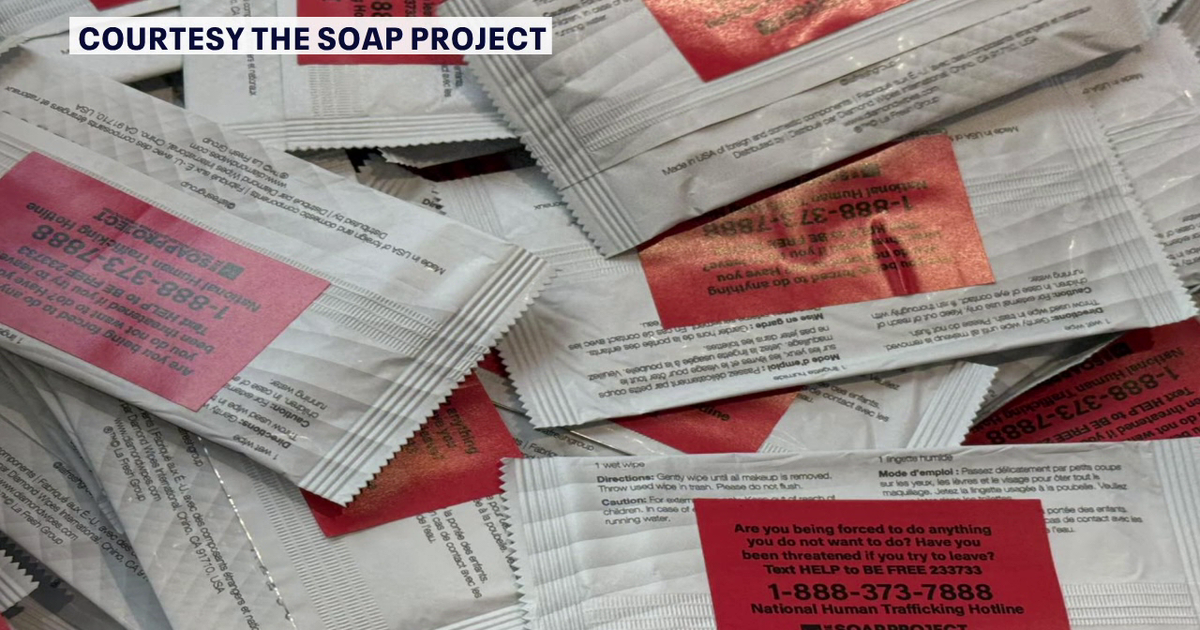 Volunteers hand out human trafficking hotline soap, missing children posters at Clearwater hotels, diners