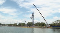Massive 103-foot dive tower installed on St. Pete Pier ahead of Red Bull Cliff Diving World Series