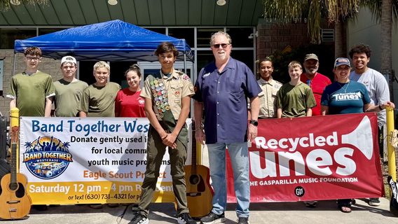 Teen’s Eagle Scout project delivers hundreds of instruments to Bay Area schools