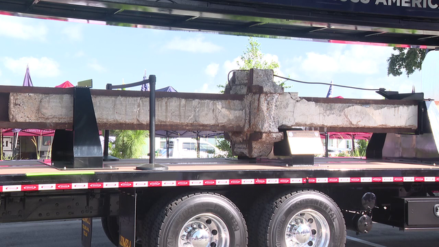 9/11 steel beam stops in Land O'Lakes as part of a nationwide Tunnel to Towers tour