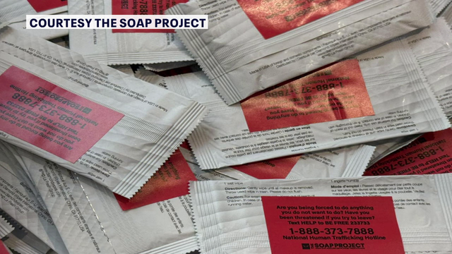 Volunteers hand out human trafficking hotline soap, missing children posters at Clearwater hotels, diners