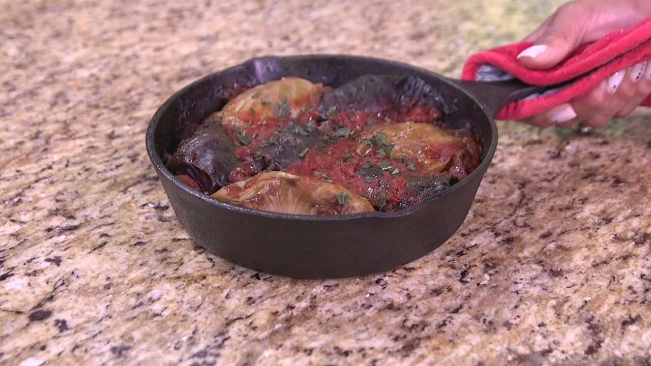 Italian Stuffed Cast Iron Cabbage