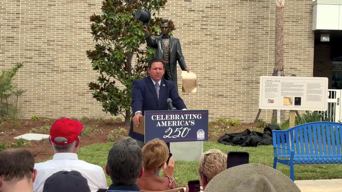 Gov. DeSantis unveils Lincoln statue in The Villages ahead of America 250