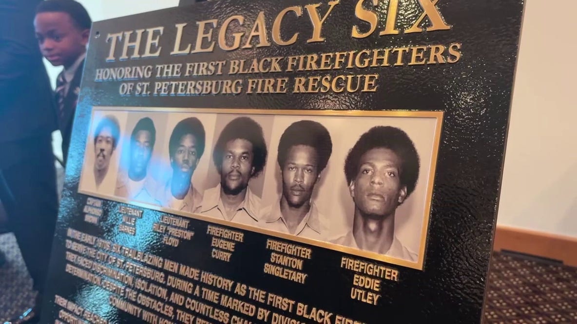 Legacy Six firefighters recognized with plaque at St. Pete Fire Rescue headquarters