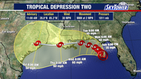 Tropical Depression Two forms in Gulf, Tropical Storm Watch issued for portions of Florida Panhandle