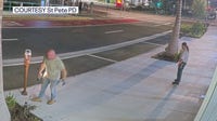 Police search for men after St. Pete apartment building vandalized