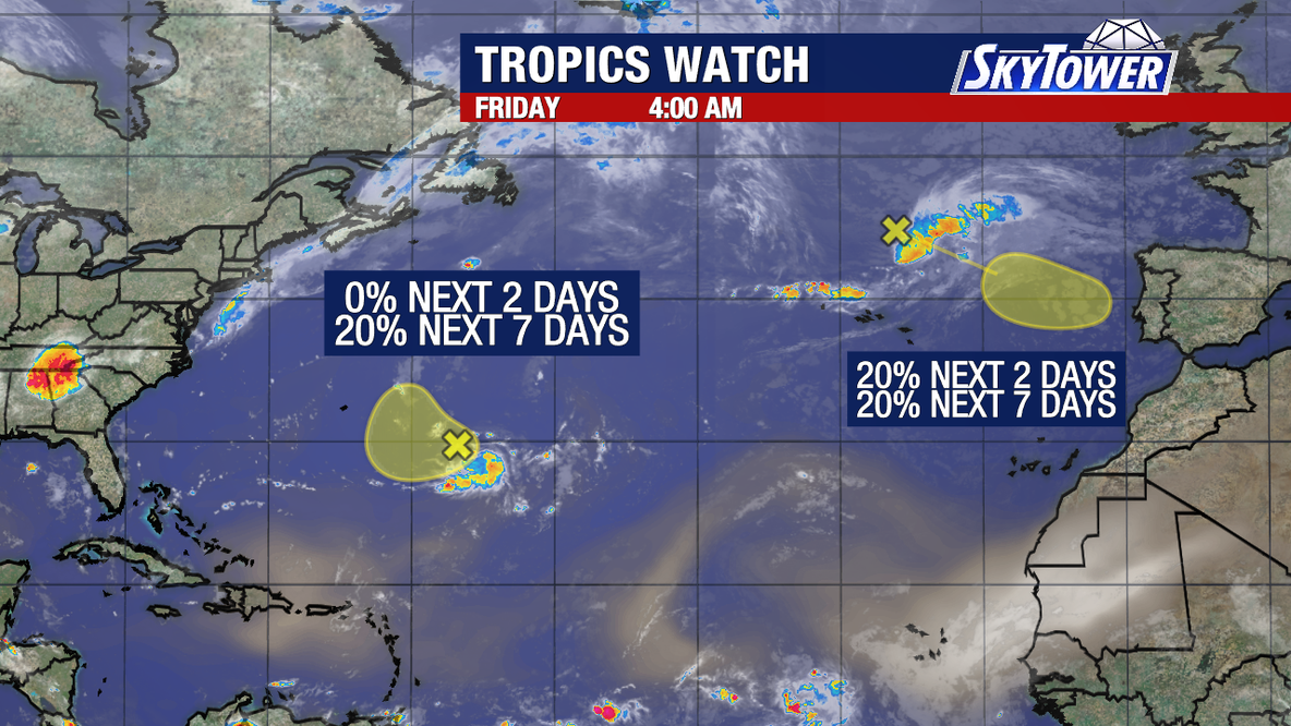 Tropics remain quiet as disturbance develops near Bermuda