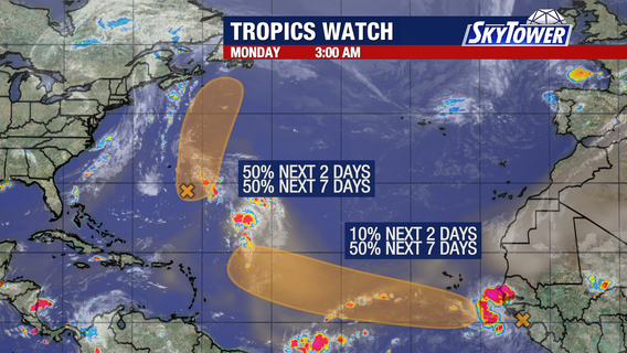 2 Atlantic systems have 50% chance of development as African wave emerges