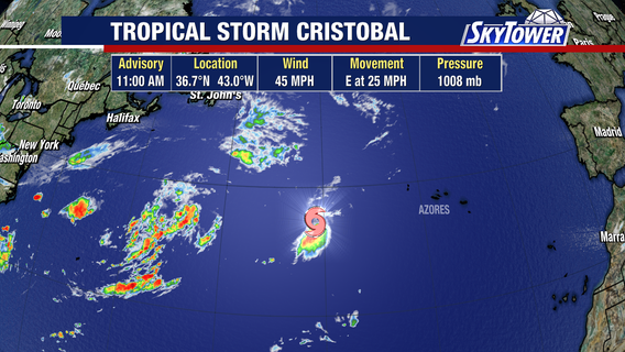Tropical Storm Cristobal forms in Atlantic