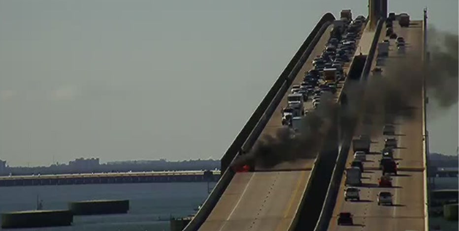 Van fire causes major delays on Sunshine Skyway Bridge: FHP | FOX