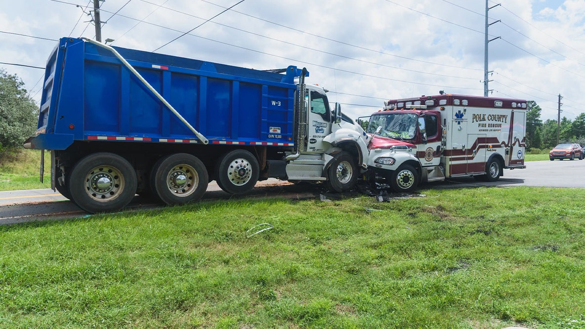 4 hospitalized after ambulance involved in crash with dump truck, sedan in Polk County: PCFR