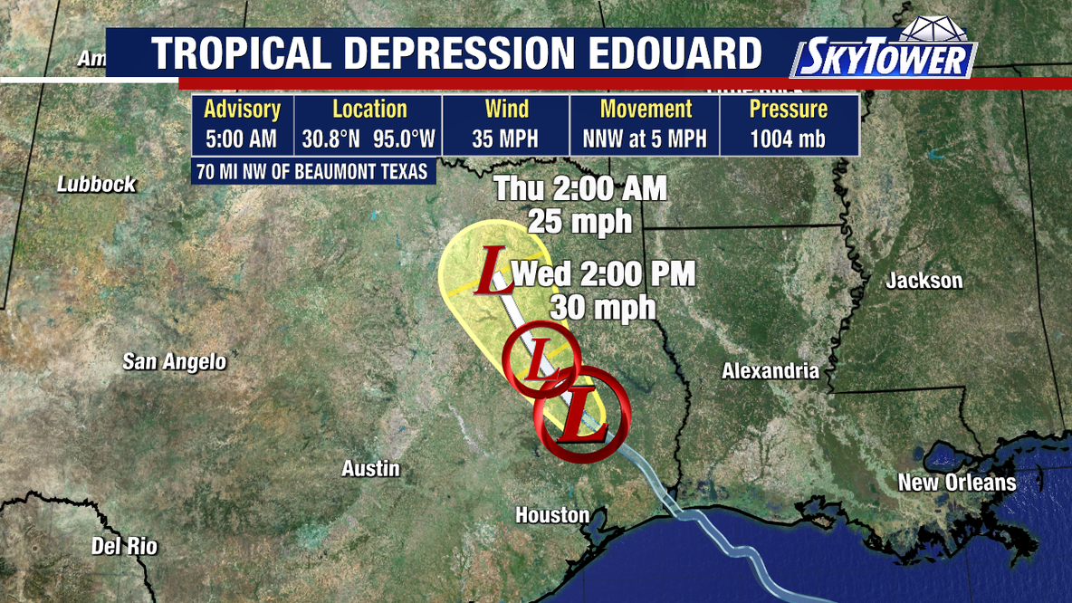 Tropical Storm Edouard brings heavy rain, flash flood threat to Texas