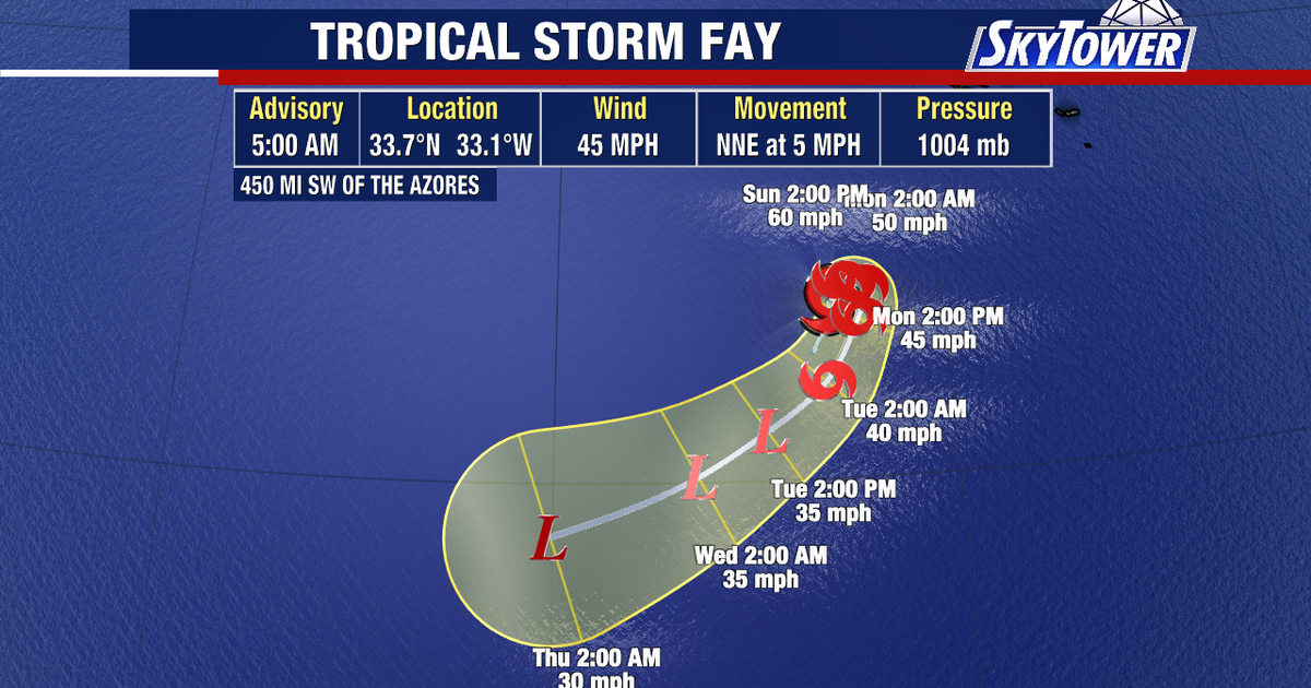 Tropical Storm Fay forms in Atlantic, unlikely to become hurricane ...