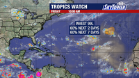 Invest 99L gains strength in open Atlantic