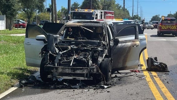 School bus rear-ended in fiery Clearwater crash, police say
