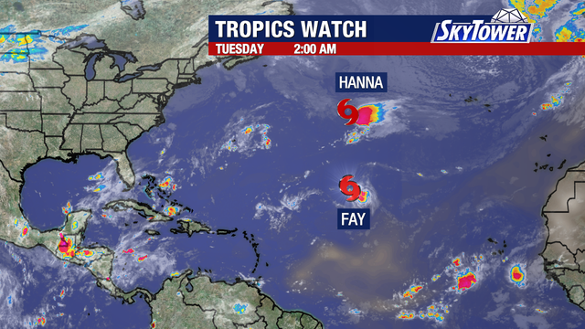 Tropical Storm Fay returns as twin Atlantic systems form
