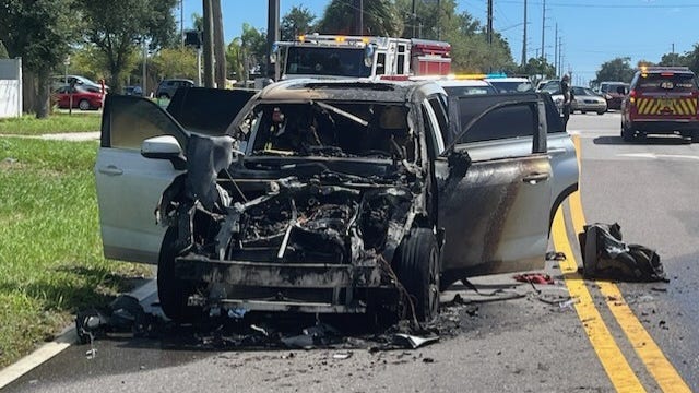 School bus rear-ended in fiery Clearwater crash, police say