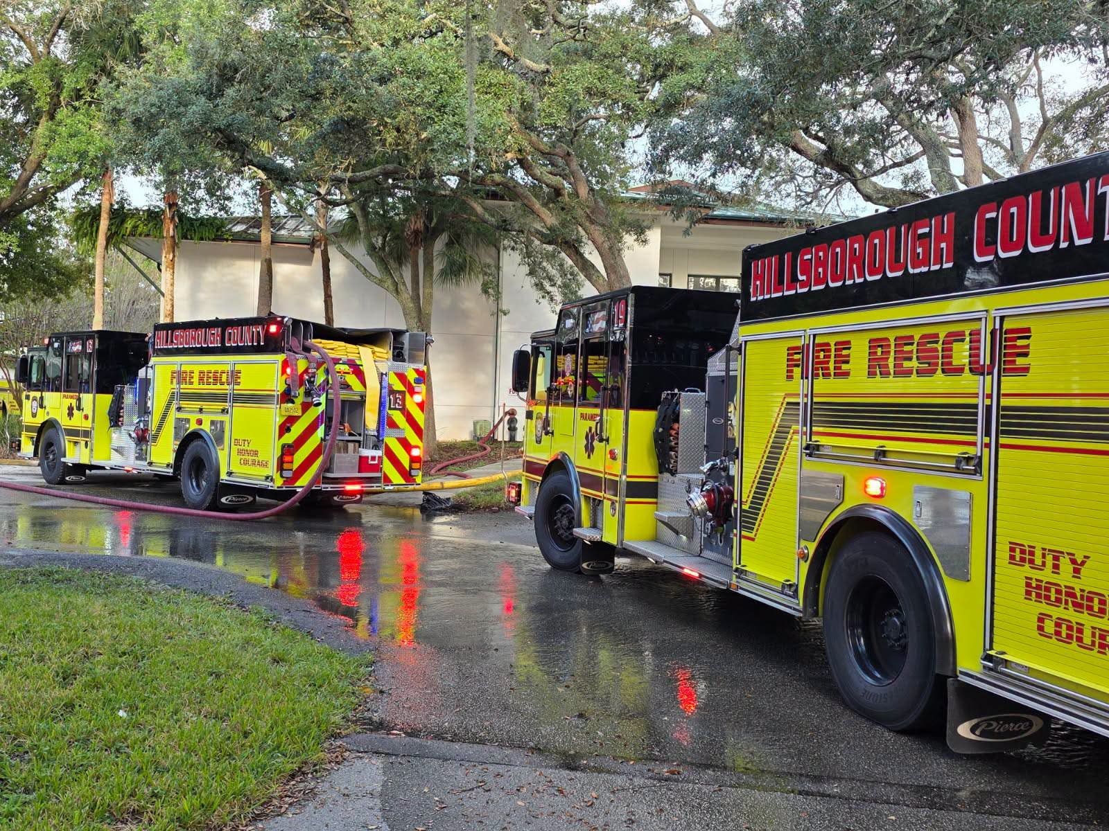 Hillsborough County Fire Rescue: Crews fight three-alarm fire on Community Campus Drive