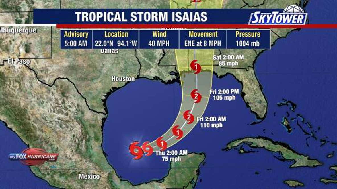 Hurricane Isaias forms in Gulf, expected to strengthen