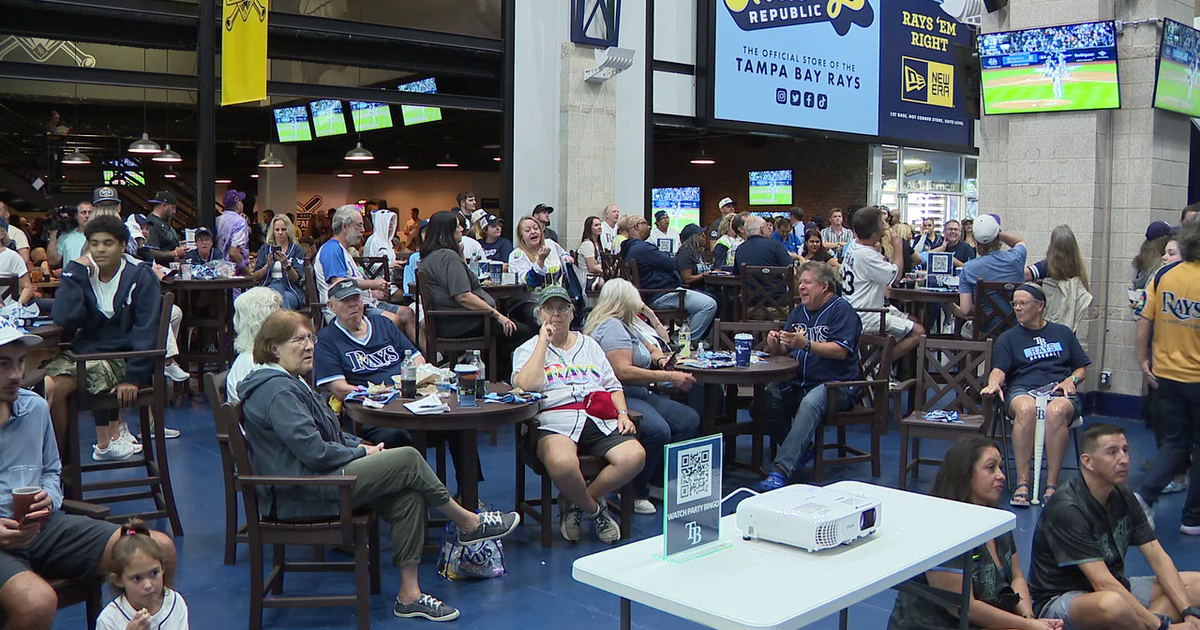 Fans pack Tropicana Field for postseason watch party as Rays advance to ALCS