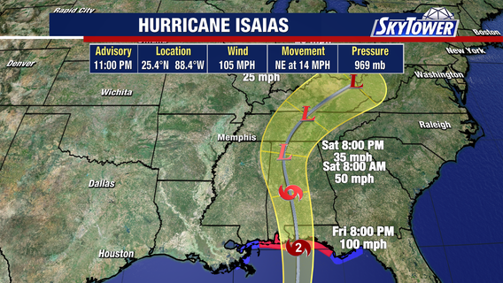 Hurricane Isaias forms in Gulf, expected to strengthen to Category 3