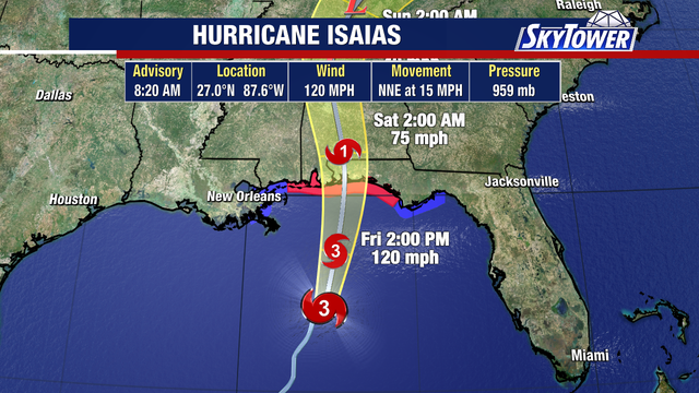 Hurricane Isaias: Tornado watch in effect as Category 3 storm threatens Northern Gulf