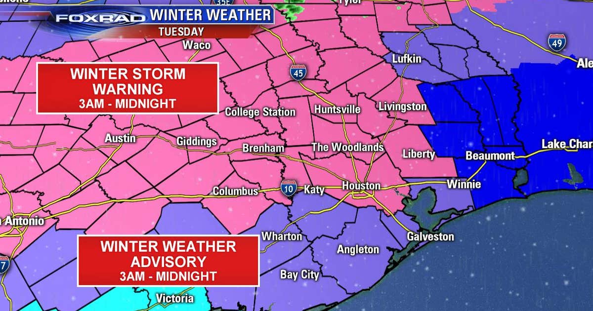 Winter storm warning for most of Tuesday | FOX 26 Houston