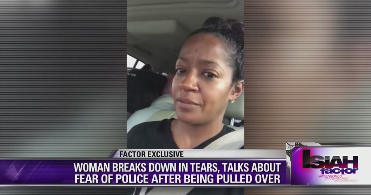 Woman breaks down in tears talking about fear of police after being ...