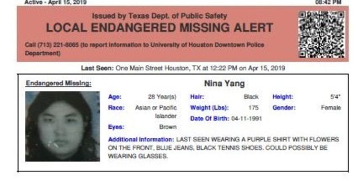 Police searching for missing Houston woman last seen Monday on 1 Main ...