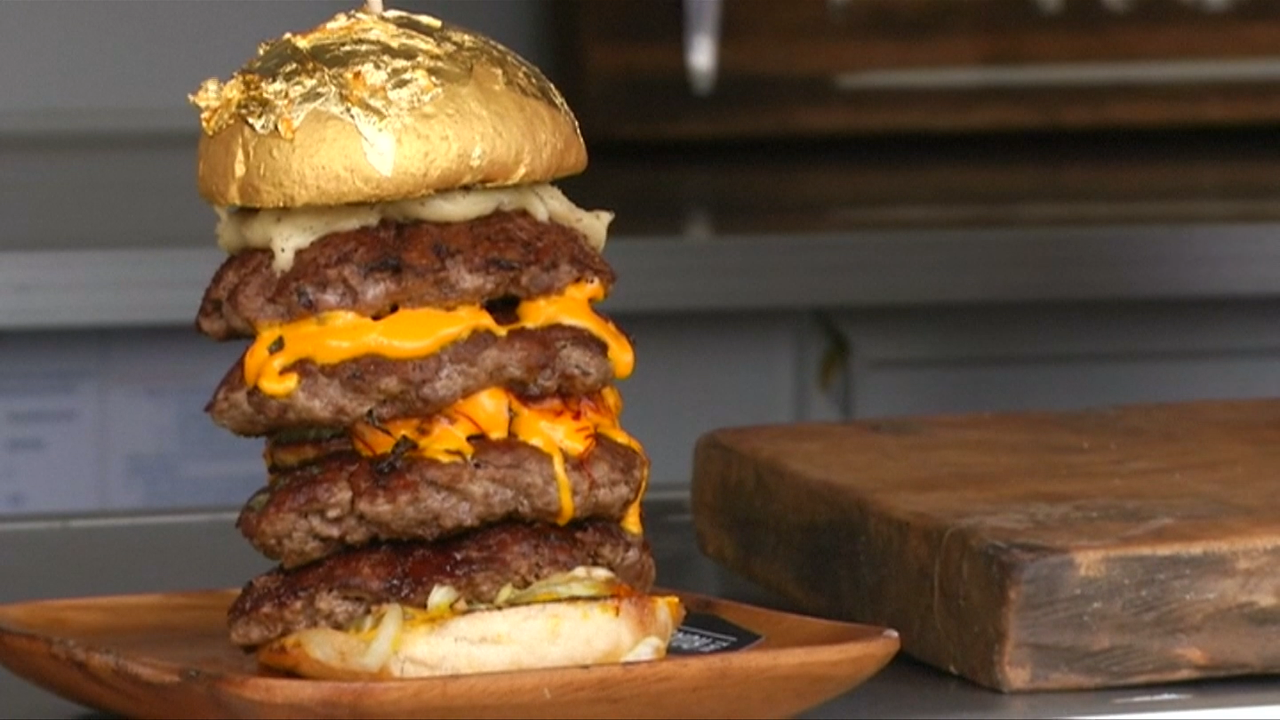 Check out this giant burger, complete with a 24 carat gold bun