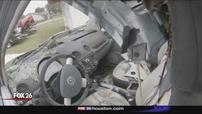 Family raises awareness about DWI by displaying actual crashed cars