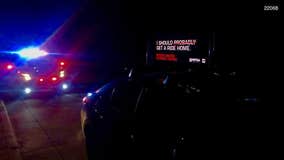 Man arrested for DUI while driving car with a sign warning against DUI