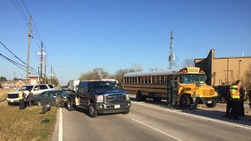 School bus, 3 other vehicles crash in northwest Harris County