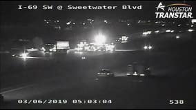 Southwest Freeway NB shutdown in Sugar Land after crash