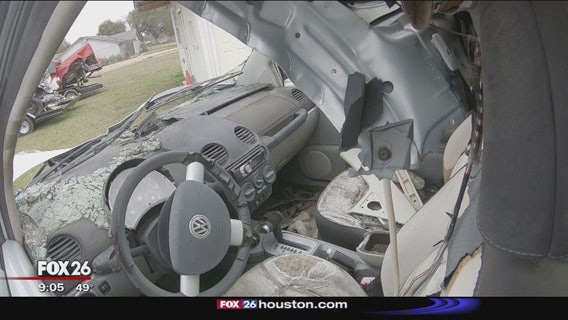 Family raises awareness about DWI by displaying actual crashed cars