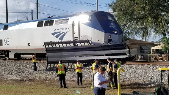 Amtrak train hits semi in Auburndale