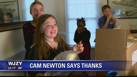 Cam Newton sends swag bag to young Panthers fan