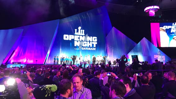 Patriots, Eagles take stage for Super Bowl LII Opening Night