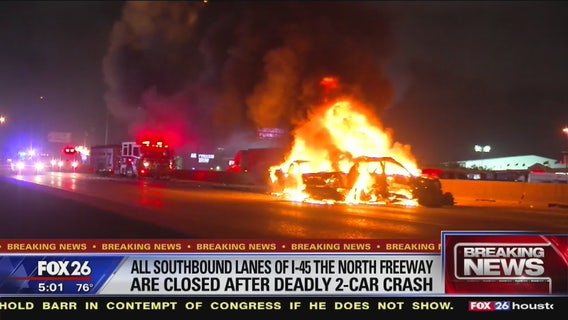 1 dead in fiery crash on North Freeway