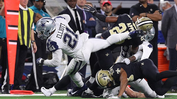 Cowboys stifle Brees, end Saints' 10-game win streak, 13-10