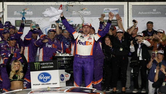 Denny Hamlin wins second Daytona 500 in four years