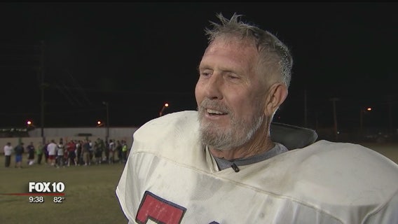GRIDIRON GRANDPA: 70-year-old plays semi-pro football with his son
