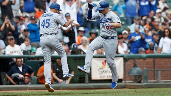 Dodgers beat Giants 10-6 to clinch sixth straight postseason trip